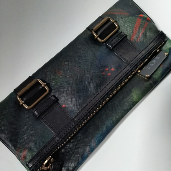 Lamb plaid foldup clutch